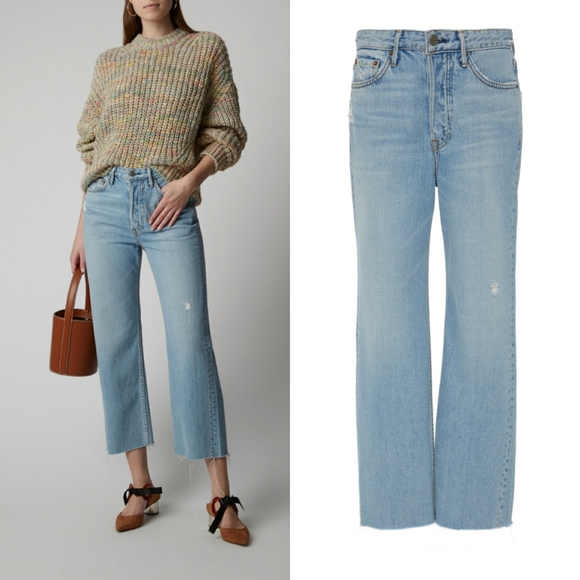 GRLFRND Denim - GRLFRND Bobbi Cropped High-Rise Straight Leg Jean 29.